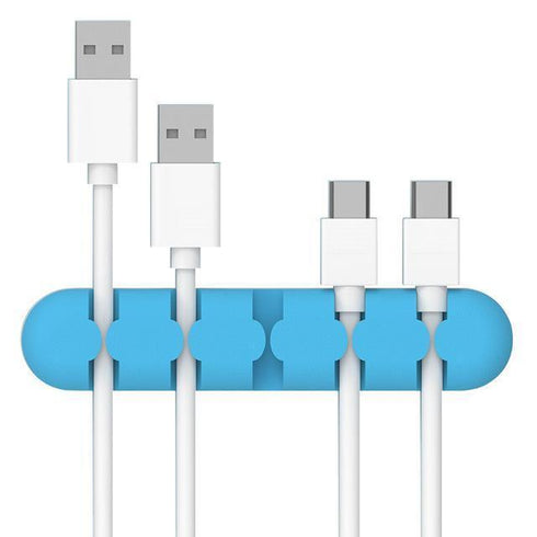 AussieSuperStore Homeware Supplies Smart Silicone - Cord and Cable Desktop Organiser Management System (Blue) Smart Silicone Cord & Cable Desktop Organiser Management System Blue ZMCABLEWINDERBLU